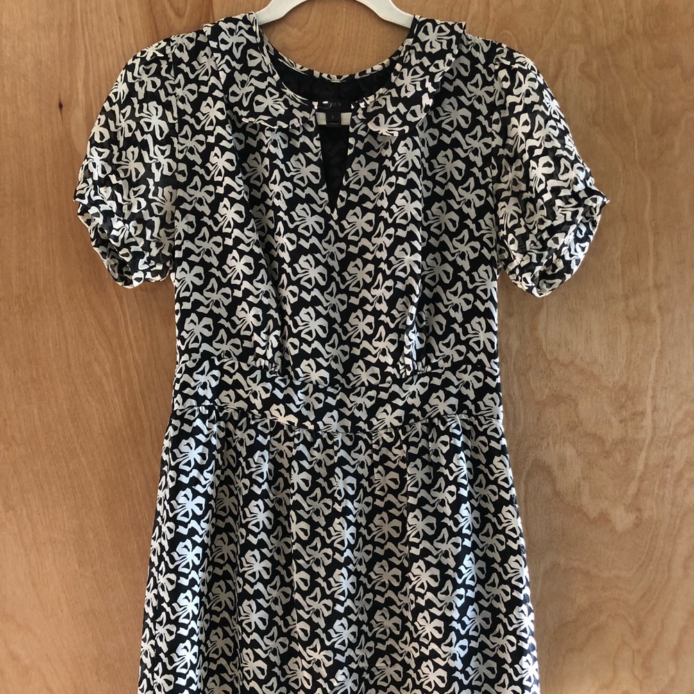 Jcrew Black and White Bow Dress